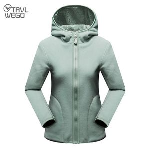 Andra sportvaror trvlwego kvinnor camping jacka lättvikt varm polar fleece huva fullzip termiska ytterkläder som kör vandring rese casual pälsen 231006