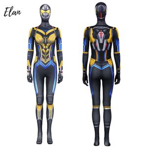 Travestimento Wasp Costume Cosplay Ant Boy 3 Donna Hope Van Dyne Cospaly Suit the Wasp 3 Fancy Dress per donna Sexy Spandex Budysuitcosplay