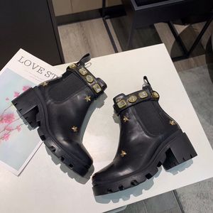 Designer Ankle Boots Women's Luxurious Short Boots Black Calf Leather High-quality Leather Pearls And Fashionable Outdoor Martin Boots