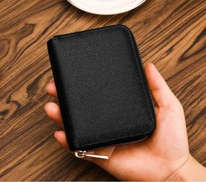 Womens Brown Mono 4 Colors Card Holder Zippy Coin Fashion Casual Short Leather dragkedja handväskan Wallet Box Dust Bag Card