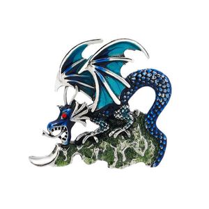 Designer Luxury Brooch Flying Dragon Breast Needle Creative Personality Animal Breast Needle Dripping Oil Men's Accessories Pin Clothing Dragon Breast Flower