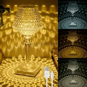 Table Lamps Crystal Table Lamp Table Lamp Light Projector 3/16 Colors Touch Adjustable Romantic Diamond Decorate Light USB Touch Night Light YQ231006