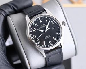 Relógios de pulso masculino relógio mecânico automático marrom couro preto