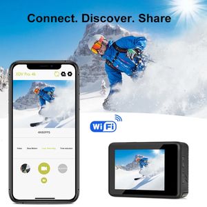 Camcorders WIFI Action Camera Waterproof 4K 60FPS Digital Video EIS Dual IPS Screen Touch for Diving Motorcycle Rides 231006