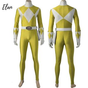 Yellow Superhero Cosplay Ranger Cosplay Costume Man Bodysuit with Boots and Accessories Ranger Battle Bodysuit Hallowee Outfit