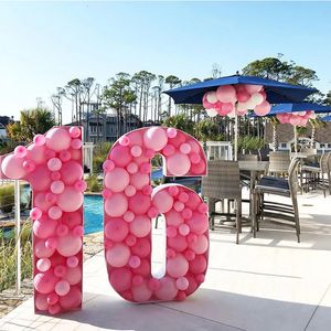 Other Event Party Supplies 100cm/73cm Giant Number 1 2 3 4 5 Balloon Blank Filling Box Mosaic Frame Balloons Stand Wedding Birthday Party Decorations Kids 231005
