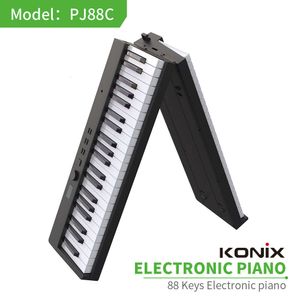 PJ88C Folding Electric Piano 88 Nyckel Portable Dual Bluetooth Dual Horn Electronic Piano Nybörjare och förskolelärare Musikinstrument Fashion Fashion