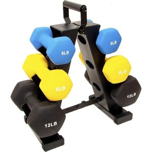 Balls BalanceFrom set di manubri rivestiti in neoprene colorato con supporto 231005