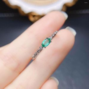 Cluster Rings FS Fashion S925 Sterling Silver Inlay 3 5 Natural Emerald Ring With Certificate Fine Charm Wedding Jewelry For Women MeiBaPJ