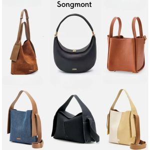 23 Designer-Songmont-Taschen, Luna-Griff, Clutch, Korb, CrossBody, Song-Handtasche, Eimertaschen, Unterarm-Hobo-Schulter, Axillary, luxuriöse große halbmondförmige Ledertasche