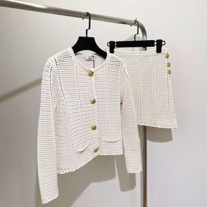 Women's Knits & Tees Ce Knitwear Early Autumn French Hollow Hook Flower Cardigan Long Sleeve Set