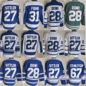 Man Vintage Hockey 28 Tie Domi Jerseys пенсию 31 Grant Fuhr 67 Stanleycup 27 Darrryl Sittler 75th Anniversary Stitching Retro Classic CCM Breathables for Sport Fans