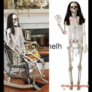 Other Festive Party Supplies DR.DUDU Halloween Skeleton 5.4 Ft Full Body Posable Joints Realistic Life Size Bones Haunted House Prop Accessories Spooky x1003.