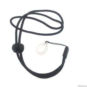 Black Lanyard Clips Neck Rope Chain Strap Halsband med långa justering av stränghållare 13mm Silikon O Ring för engångspen POD Kit platt batteritelefon DHL