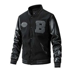 Men's Jackets New Arrival Men's Baseball Jacket Bomber Jackets Autumn Winter Clothing Leather Sleeve Thin Cotton Coats Size M-3XLL231006