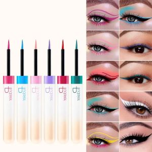 Pudaier Bunter flüssiger Eyeliner-Stift, Augen-Make-up, wasserdicht, schnell trocknend, glatt, matt, ultrafeiner Eyeliner, tragbare Kosmetik ZZ