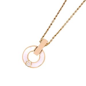 S Designer Fashion Women Necklace Gold Copper Coin Malachite High Grade White Fritillaria Simple and Circular Collar Chain