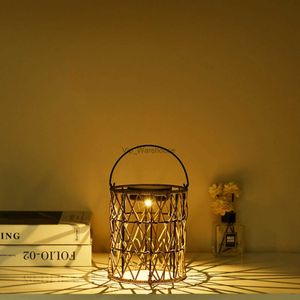 Table Lamps Solar Outdoor Landscape Lamp 600mAh Imitation Rattan Villa Decorative Lights Waterproof Lighting Ornaments for Bedroom Backyard YQ231006