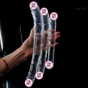 Sex MassagerJiyu Double Headed Dragon Simulerade transparent heteromorf penile Kvinnlig Pull Masturbation Equipment Sexuella produkter