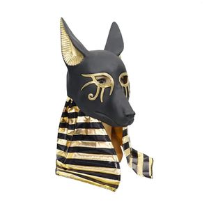 Máscaras de festa Snailify Antigos Mitos Egípcios Morte Anubis Lobo Máscara Facial Capacete de Látex Máscaras de Animais de Halloween para Adultos Masquerade Party Props 231006