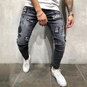 Men's Jeans Designer Men Streetwear Hip Hop Ripped Biker Destroyed Frayed Motorcycle Joggers Skinny Denim Pants299r