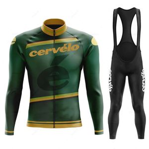 Cykelbyxor Team Spring Autumn Long Sleeve Jersey Set Bicycle Clothes Mtb Bike Bib Kit Ropa Ciclismo Culotte 231005