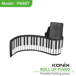 Kehuixing 88 Key Children's Hand Roll Piano PM88T With Speaker Lithium Battery Beginner Electronic Piano Music Musical Instruments Usb Keyboard