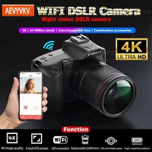 Видеокамеры D5 4K Цифровая камера Двойная видеокамера Высокое разрешение 64 миллиона пикселей Wi-Fi DSLR-камеры Красота Камера ночного видения для начинающих 231006