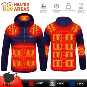 Jaquetas de aquecimento de zona homens inverno quente usb aquecido colete termostato inteligente com capuz roupas casacos para caminhadas