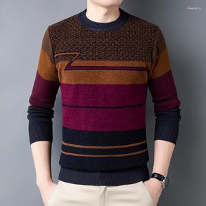 男性用セーター秋のカジュアルセーター丸い首編み暖かくてファッショナブルな服