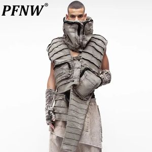 سترات الرجال PFNW الربيع الخريف أزياء الرجال غير متماثل السترة الطنية الجيوب الشخصية Handome Techwear فضفاضة معطف أنيقة الأنيقة 28A1561 231005