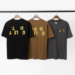 JL GC T Shirts Letter Print Short Sleeve High Street Loose Oversize Casual T-shirt 100% Pure Cotton Tops for Men and Women