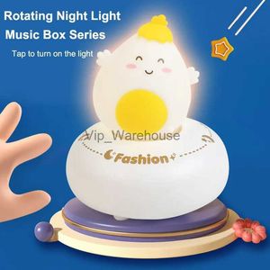 Table Lamps Cartoon Desk Lamp Creative Music Box Rotating Night Light LED Glowing Toy Bedside Lamp For Children Xmas Gift Bedroom Decoration YQ231006