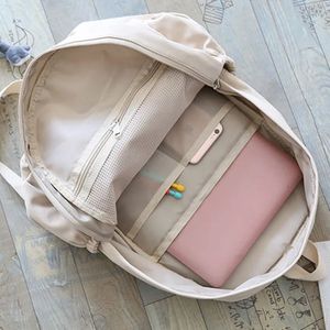 School Bags High Quality Waterproof Solid Color Nylon Women Backpack College Style Travel Rucksack for Teenage Girl Boys 231005