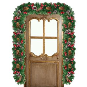 Outros suprimentos para festas de eventos Guirlanda de Natal 9FT Artificial Interior Ao Ar Livre Guirlandas de Natal Decoração de Natal Mantel Stair Lareira Guirlanda com Pinho 231005