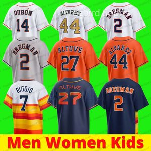 Niestandardowe Carlos Correa 2 Alex Bregman Baseball Jersey Jose Altuve Yordan Alvarez Kyle Tucker Justin Verlander 10 Yuli Gurriel Jeremy Pena Orange Men Kids