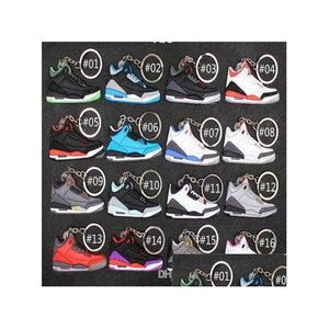 Keychains Lanyards Keychains Lanyards Mini Sile Sneaker Keychain Woman Men Kids Key Ring Gift Designer Shoes Handbag Chain Basketbal Dhjof