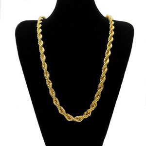 Gold Rope Chains For Men Fashion Hip Hop Necklace Jewelry 30inch Thick Link Chain303P