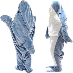 Одеяла с рисунком акулы, спальный мешок, пижамы, офисное одеяло с акулой, каракал, мягкая уютная ткань, шаль-русалка, одеяло для детей и взрослых 231005