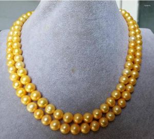 Catene Gioielli di moda Collana di perle naturali rotonde in oro dei Mari del Sud da 8-9 mm 60 