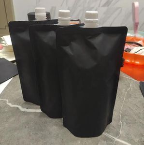 wholesale Black Aluminium Foil Nozzle Bag Suction Drink Stand up bag Juice Tea jelly Liquid nozzle packet Bags Wholesale