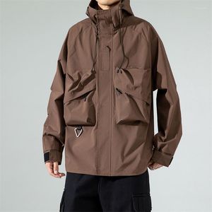 Men's Jackets Shadowless Wall Fall Hooded Three Storm Jacket Outdoor Loose Men