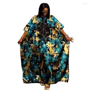 Abbigliamento etnico Dashiki Abiti africani in raso per le donne Veste ampia Medio Oriente Dubai Abaya Abito lungo stampato Nigeriano Bazin Boubou