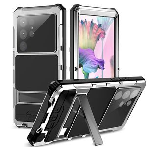 Lyxig vattentät aluminiumlegering Vogue telefonfodral för Samsung Galaxy S23 S22 Ultra Outdoor Sports Dammtät fullt skyddande membran robust metallfästskal