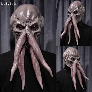 Party Masken Baldur's Gate 3 Lllithid Mind Flayer Squiddy Maske Cosplay Tier Oktopusse Monster Latex Helm Halloween Party Kostüm Requisiten Q231007