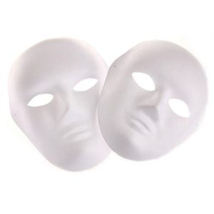 Whole-Blank White Masquerade Mask Women Men Men Dance Cosplay Costume Party Maska DIY High Quality309h