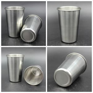 Top Quality 16oz Stainless Steel Pint Cup Metal Beer Mug Unbreakable BPA Free Eco-friendly For Drinking Drinkware Tools