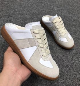 Maisons Margiela Summer Maisons Men Sneakers Shoes Best-quality Suede Leather Trainers Rubber Sole Runner Sports Stitching Outdoor Casual Walking Slippers