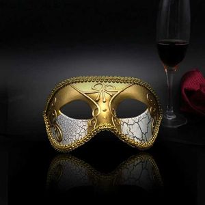 Party Masks Halloween Masquerade COS Props Steady and Elegant vuxen mask Europeisk stil retro stiliga och stiliga män halv ansiktsmask Q231009