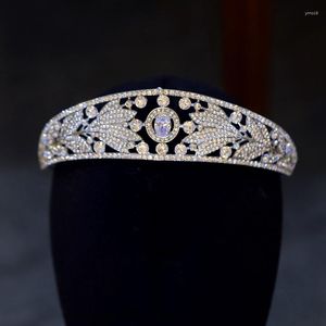 Haarspangen Eleganz europäische Braut Hochzeit Tiaras und Kronen Mädchen Accessoires Schmuck kubische Strass Tiara Braut Kopfschmuck